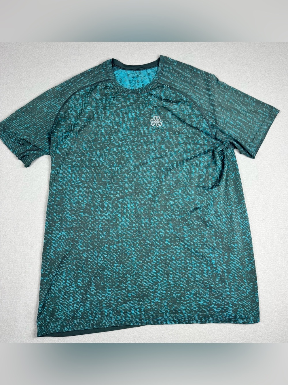 Lululemon Men’s Metal Vent Tech Short Sleeve Athletic Shirt In Teal/Grey Size XL - Picture 1 of 4